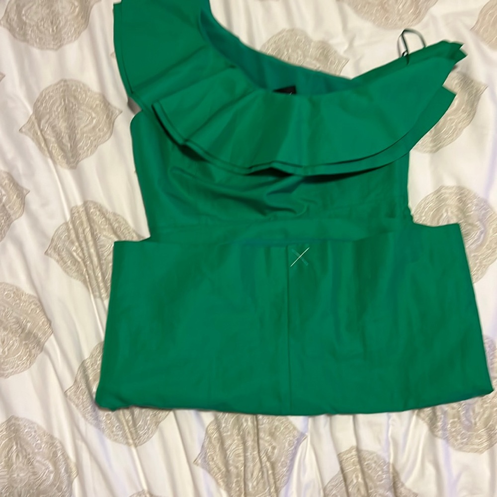 Jcrew green off the shoulder dress 8P
